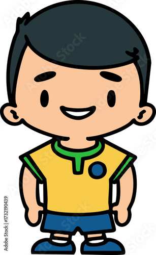 male brazil soccer player in uniform