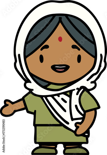 indian woman showing the way