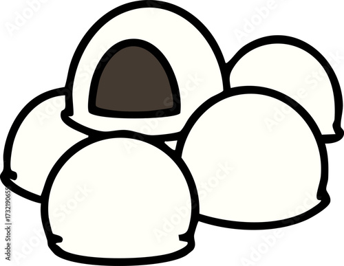 stack of japanese onigiri rice snacks