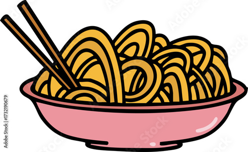 udon noodles served in bowl