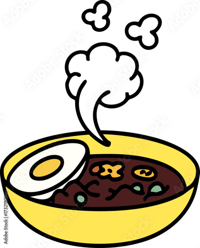 a hot bowl of  japanese ramen
