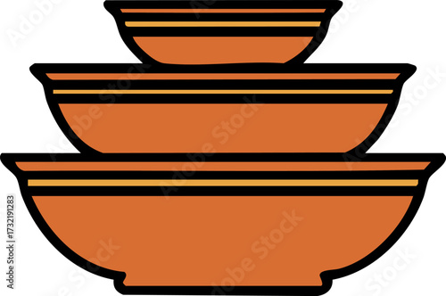 stack of ceramic cooking bowls