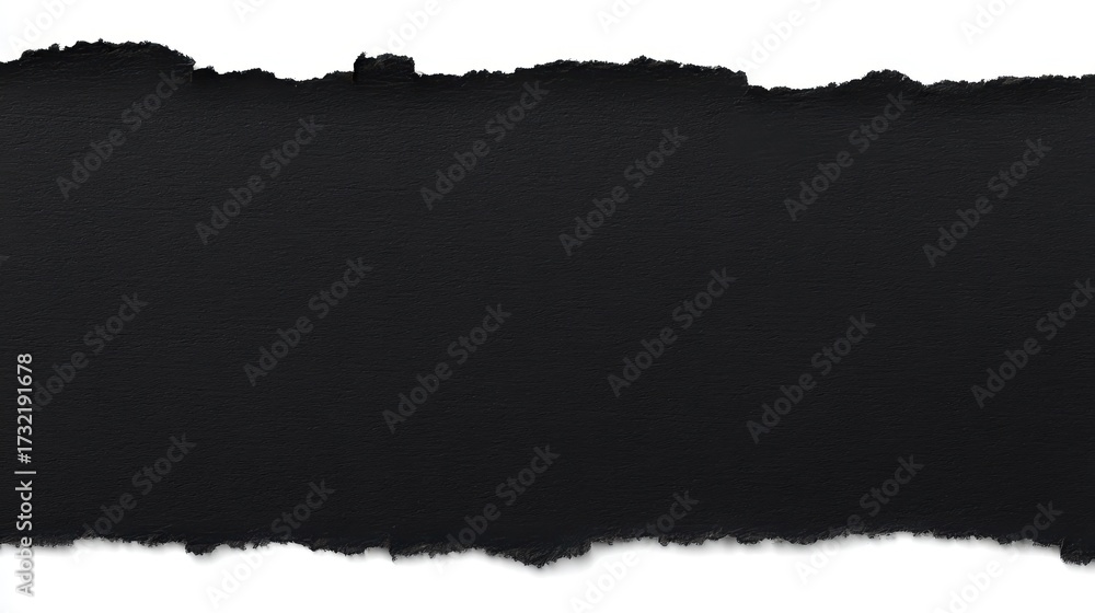 Fototapeta premium Torn black paper pages with texture edges, PNG isolated for mockups. Suitable for document, newspaper, and vintage themes.
