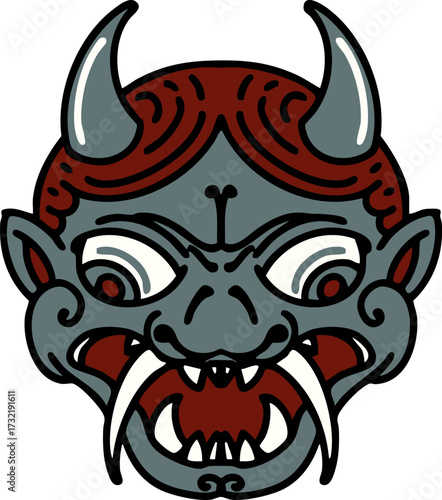 japanese kabuki theatre oni mask