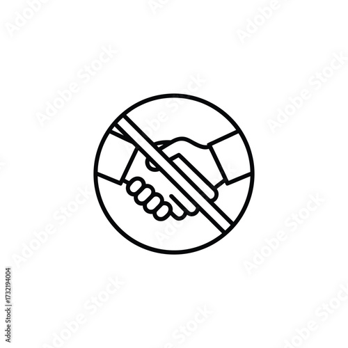 No handshake symbol icon for social distancing and avoiding contact