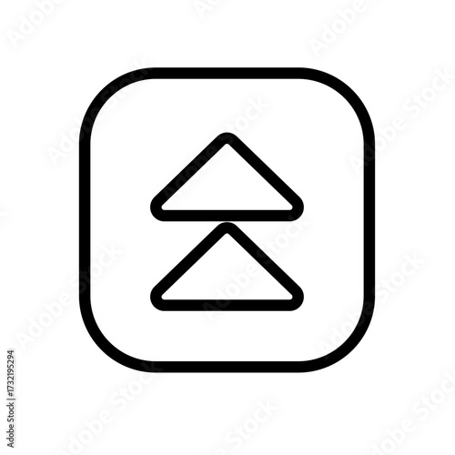 Free Download Simple Outline Arrow Double Up Direction in Rounded Square Icon - GFXLoad