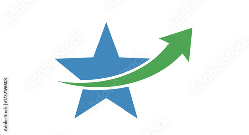 Blue Star Ascent: A symbol of upward growth and achievement oriented towards success