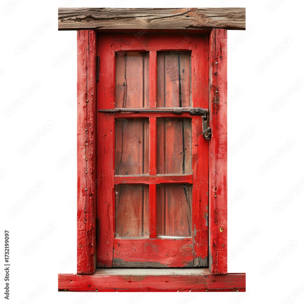 Obraz premium Rustic red wooden door