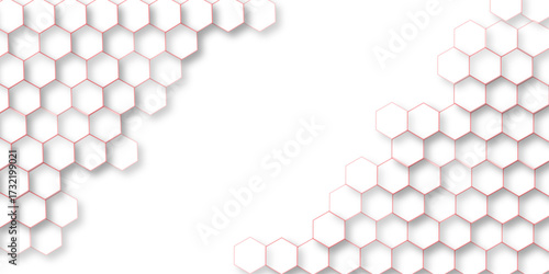 abstract geometric red texture background red hexagon 3D background texture. 3d rendering illustration. Clear pattern abstract background hexagon .Futuristic abstract banner.