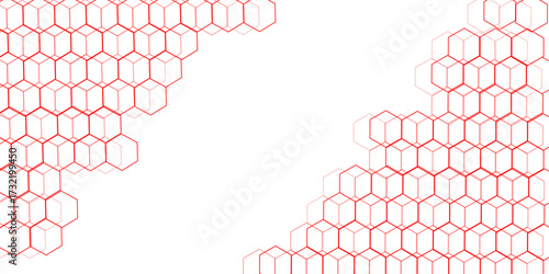 abstract geometric red texture background red hexagon 3D background texture. 3d rendering illustration. Clear pattern abstract background hexagon .Futuristic abstract banner.