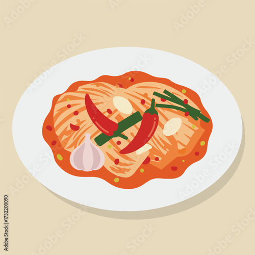 Kimchi flat lay on plate