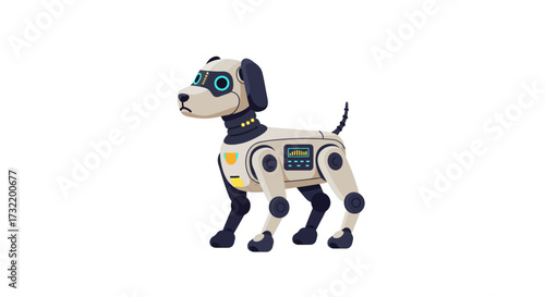Robotic Dog with Display Screen and Articulated Joints.
