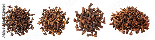 Wallpaper Mural Set of piles of dried cloves arranged in a row, showcasing the natural texture and rich color, PNG, isolated on transparent background. Torontodigital.ca
