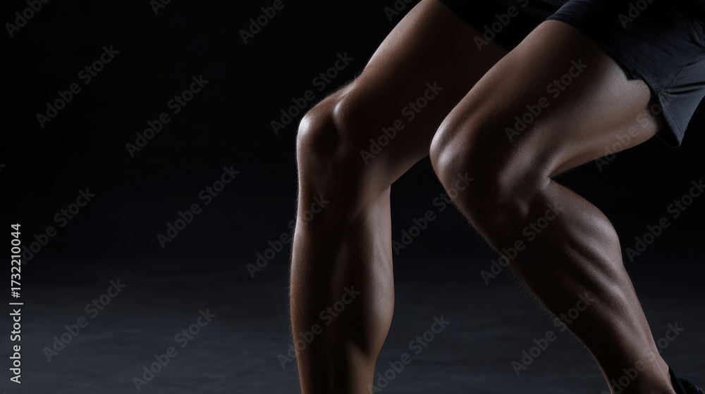 Fototapeta premium Knee flexion muscle strength fitness athletic leg motion