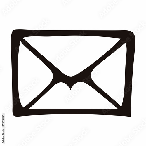 Hand drawn envelope icon symbolizing communication and digital correspondence for all