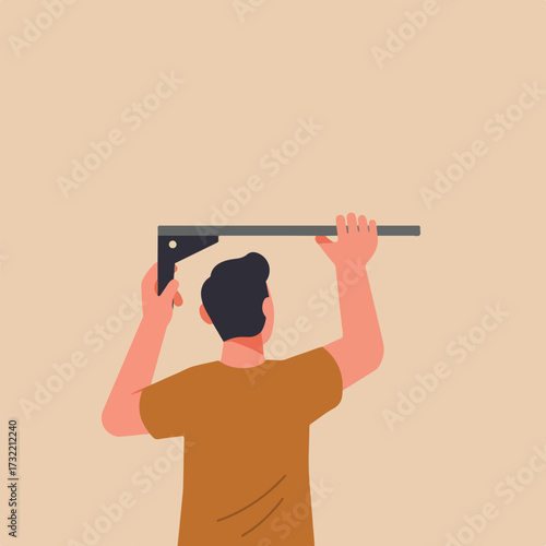 Man with square