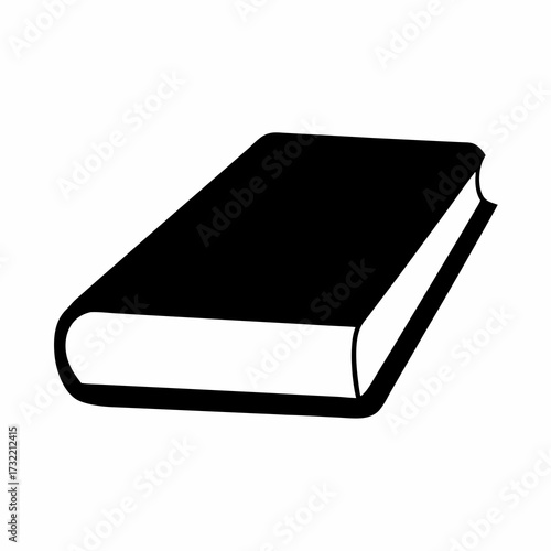 A solitary black book resting on a surface awaiting to be read