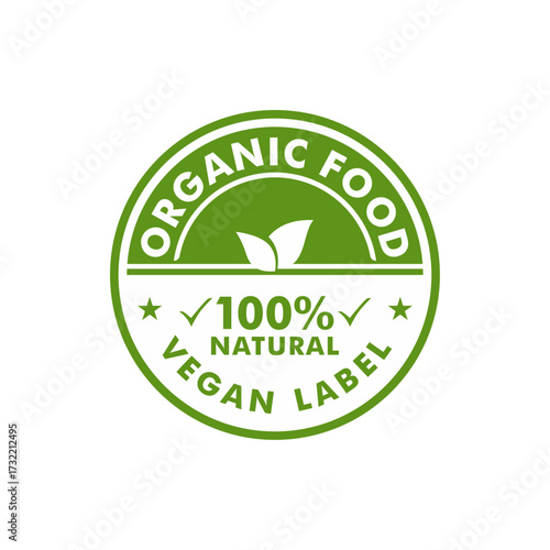 Label Design For Organic Food 100% Natural Quality Template Design 