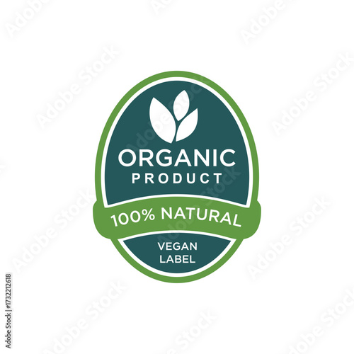 Label Design For Organic Food 100% Natural Quality Template Design 