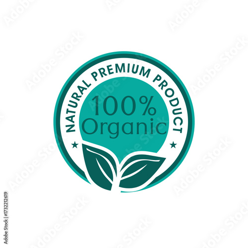 Label Design For Organic Food 100% Natural Quality Template Design 