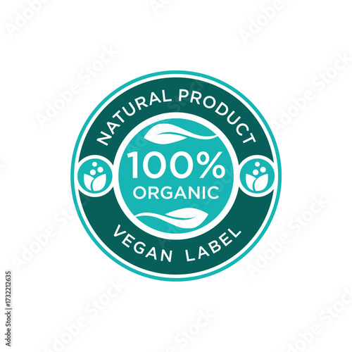 Label Design For Organic Food 100% Natural Quality Template Design 