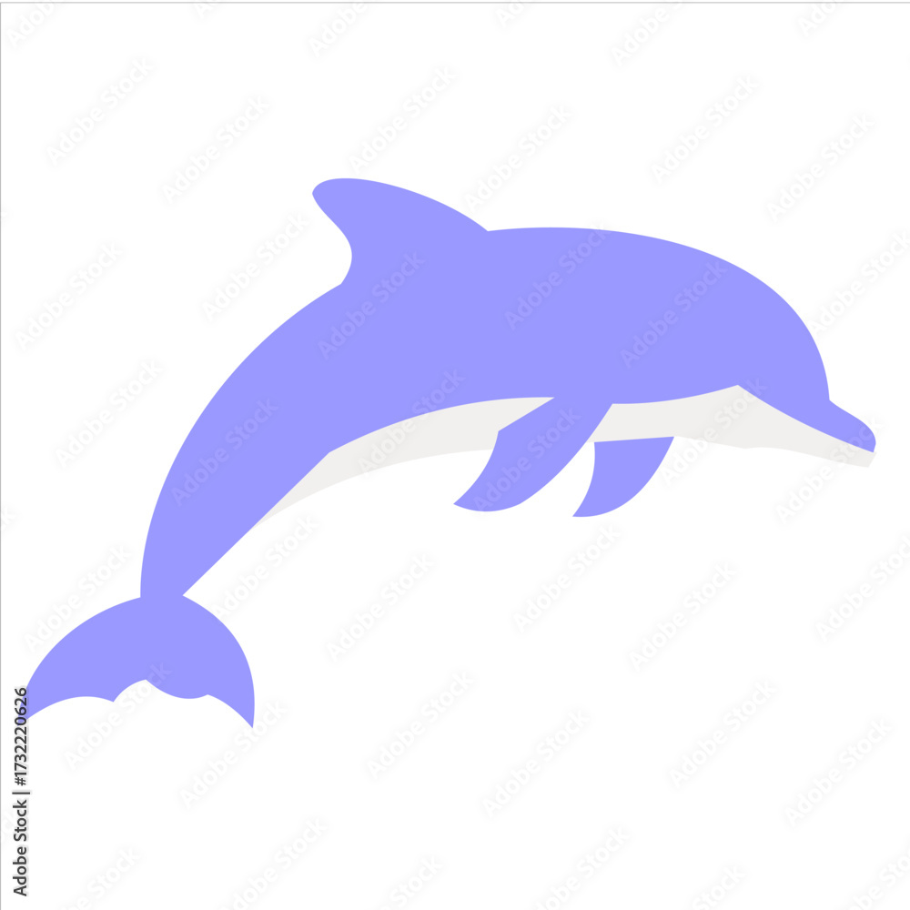 Fototapeta premium Illustration of dolphin jumping isolated on white background