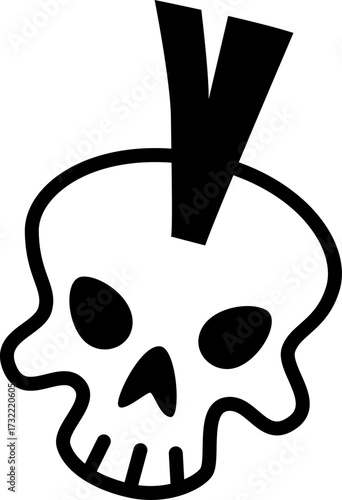 Skull with Mohawk