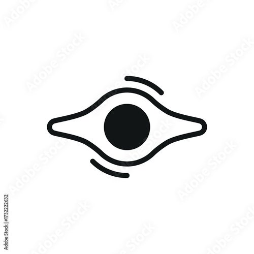 Black hole icon in solid glyph for cosmic, stellar, and astrophysics themes.
