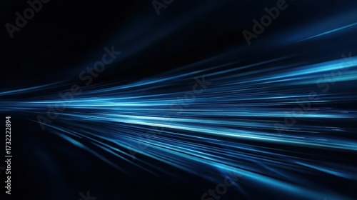 Futuristic background in dark blue with motion blur and light effects. Use for digital art, social media, and innovative projects.