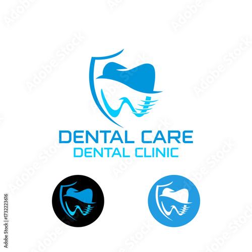 Dent Dentist Dental Care Clinic Logo Template Vector