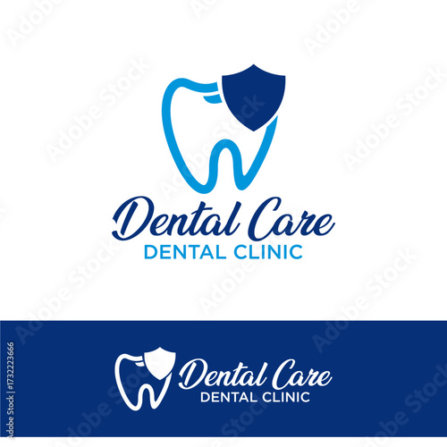 Dent Dentist Dental Care Clinic Logo Template Vector