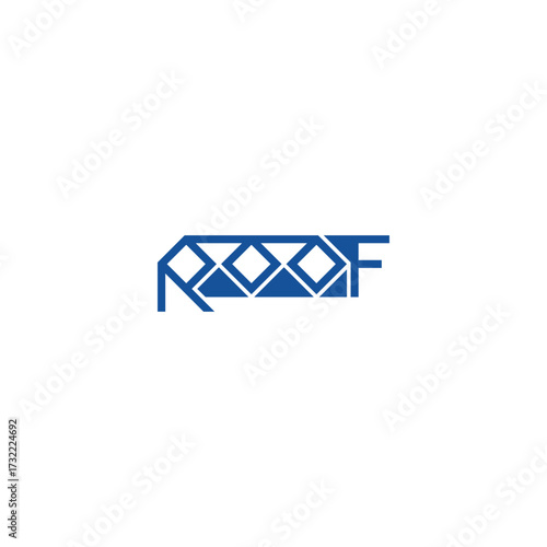 Roof house text logo.