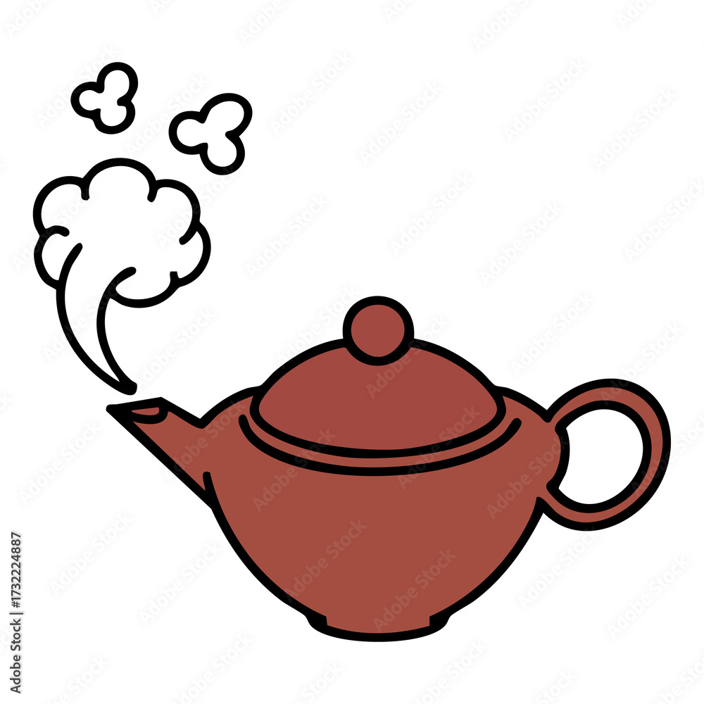 Obraz premium a steaming hot teapot of japanese tea