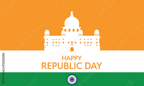 Banner design of happy Indian republic day template. bharat