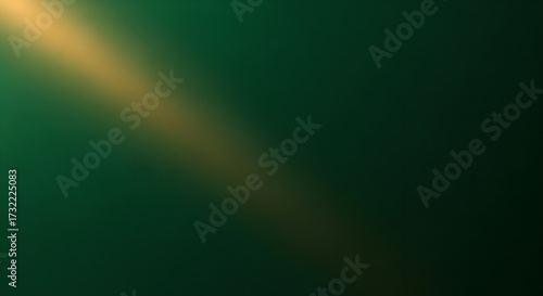 Golden Light Beam Dark Green Gradient Abstract Copy Space