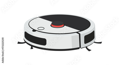 Modern Robotic Vacuum Cleaner with Black and White Design.