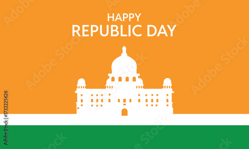Banner design of happy Indian republic day template. bharat
