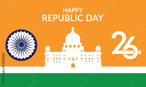 Banner design of happy Indian republic day template. bharat