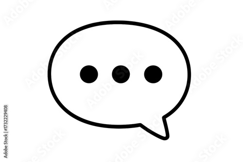 Typing icon in speech bubble. Chat message balloon with ellipsis dots. Vector for web design, apps, UI, UX. Thinking, comment or dialogue symbol. Communication concept.