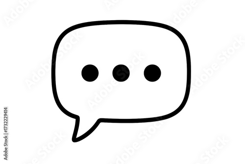 Speech bubble with ellipsis dots. Chat message symbol. Typing, thinking, or waiting concept. Communication, dialogue sign for web design, apps, and social media. Vector icon.