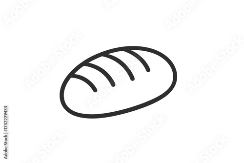 Bread loaf line icon set. Minimalistic linear pictogram for bakery and food concepts. Vector symbol for web design, apps, banners, social media. Fresh baked goods cartoon illustration.