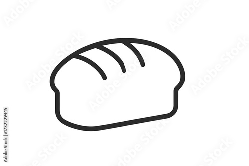 Bread line icon. Loaf of bread symbol for bakery, food, and baking concepts. Minimalistic linear pictogram. Vector illustration for web design, apps, and graphic elements.