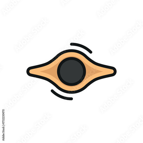 Black hole icon in colorful outline for astrophysics, science, and universe themes.