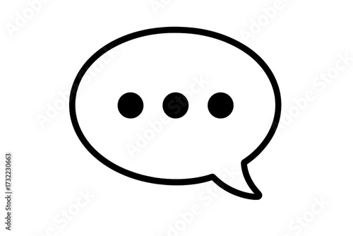 Speech bubble icon with dots. Chat message, typing, thinking concept. Communication, dialogue symbol. Waiting for reply pictogram. Ellipsis sign for web, apps, ui design.