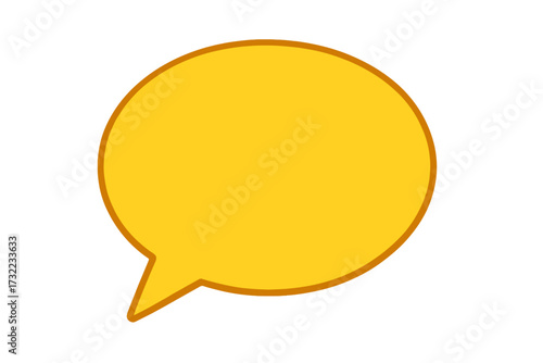 Yellow speech bubble vector illustration flat style, cartoon chat icon with transparent background, graphic design element, communication symbol, dialogue balloon set, conversation sign