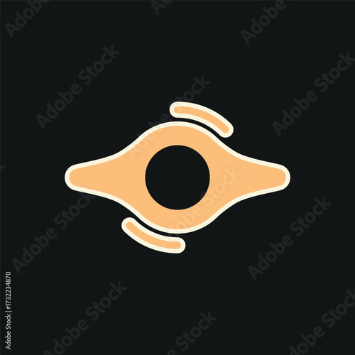 Black hole icon in bright color for physics, universe, and stellar themes.