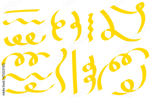 手書きのペンマーカー イエロー　ぐるぐる・うねうね