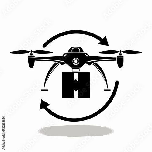 Drone Delivery Vector Flag Innovation in Package Transport and Logistics