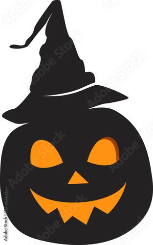 Jack-o-lantern with Witch Hat
