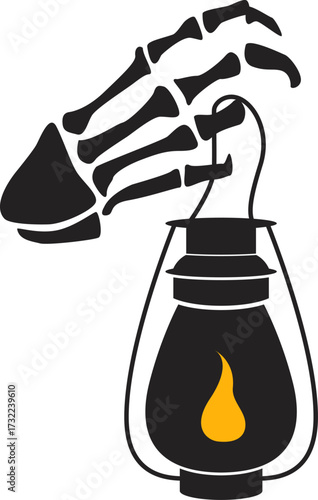 Skeleton Hold Lantern
